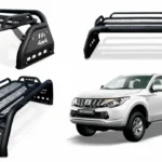 Vista principal de la barra antivuelco mitsubishi l200 parrilla off road del 2016 al 2021 en color negro