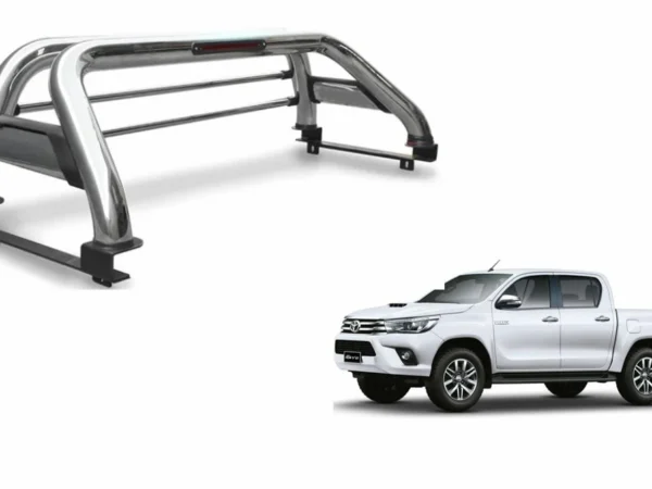 Barra antivuelco para la camioneta toyota hilux revo del 2016 al 2024 con una camioneta al costado