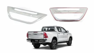 Cubre manilla cromada de portalon trasero para camioneta toyota hilux del 2016 al 2022 con camioneta en la parte inferior