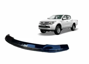 Deflector de capot Mitsubishi L200 negro (2016 - 2019) con camioneta del mismo modelo