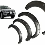 Fangueras para la camioneta mitsubishi l200 del 2006 al 2015 en fondo blanco con una camioneta en un costado