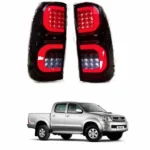 Vista principal de los focos led traseros para camioneta toyota hilux vigo del 2006 al 2015 con camioneta