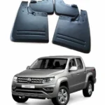 Kit guardafangos para camioneta Amarok de Volkswagen modelos del 2010 al 2020 imagen del producto 2 guardafangos delanteros y 2 guardafangos traseros con camioneta de color gris oscuro