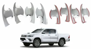 Set de fondos de manilla cromados para toyota hilux revo del 2016 al 2022 con camioneta en la parte inferior