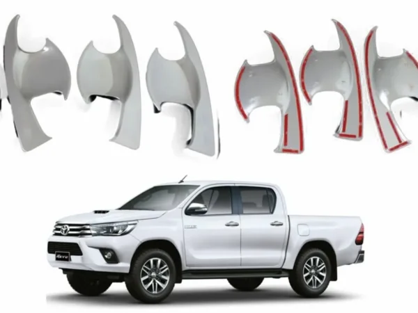Set de fondos de manilla cromados para toyota hilux revo del 2016 al 2022 con camioneta en la parte inferior