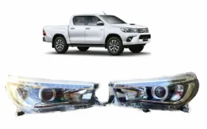 Par de focos led para toyota hilux del 2016 al 2021 con una camioneta en la parte superior