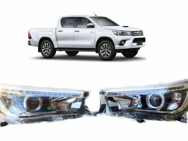 Par de focos led para toyota hilux del 2016 al 2021 con una camioneta en la parte superior